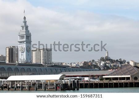 The Ferry Building at Pier 1 in San Francisco has long been the classic entry point to the city at the foot of Market Street. It was restored in 2003.