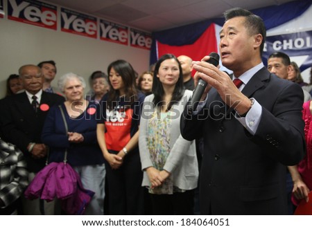 SAN FRANCISCO, CALIFORNIA -Â?Â? MAY 7, 2011 -Â?Â? California State Sen. Leland Yee kicks of his campaign for San Francisco mayor in 2011. Yee has been indicted by federal agents on arms trafficking charges.
