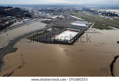 CHEHALIS, WASHINGTON Ã¢Â?Â? JANUARY 9, 2009 Ã¢Â?Â? Washington state flooding is frequent in the farm valleys along Interstate 5.