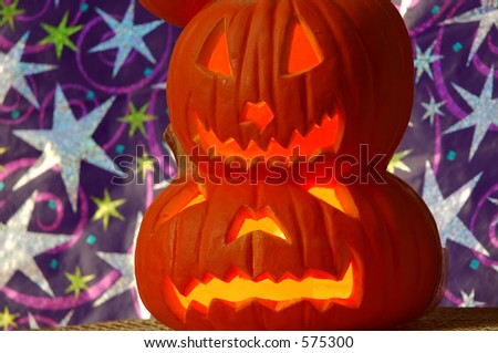 Jack O Lanterns - pumpkins carved into lighted jack-o-lanterns for Halloween.
