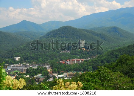 Gatlinburg Tennessee - An Aerial View Of Gatlinburg Tennessee, Usa 