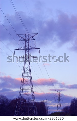 Power Lines and Towers - Even the electric towers and lines are beautiful at sunset.