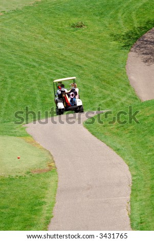Off Road Driving At The Golf Course In A Golf Cart