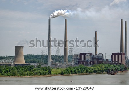 A coal plant on the Ohio River near Cincinnati Ohio USA