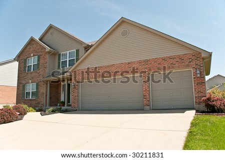 Suburban Neighborhood Brick Homes - a spring day in the burbs.