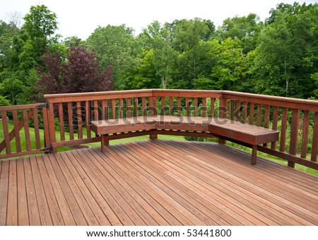 Redwood Deck with Benches