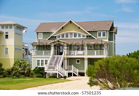 Three story beach house on the Atlantic Ocean in the USA.