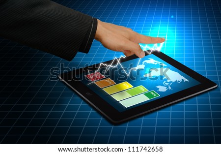 Smart hand touch on 3D graph from digital touch pad