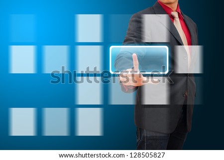 Programmer in data center room and window icon