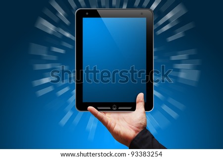 Smart hand show the Tablet computer