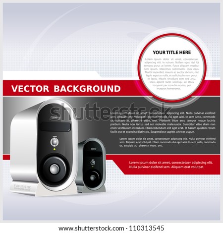 Abstract vector background for brochure or poster with a computer Abstract vector background for brochure or poster with a computer