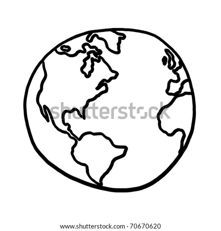 stock photo : Earth black and white earth outline. stock photo : Earth