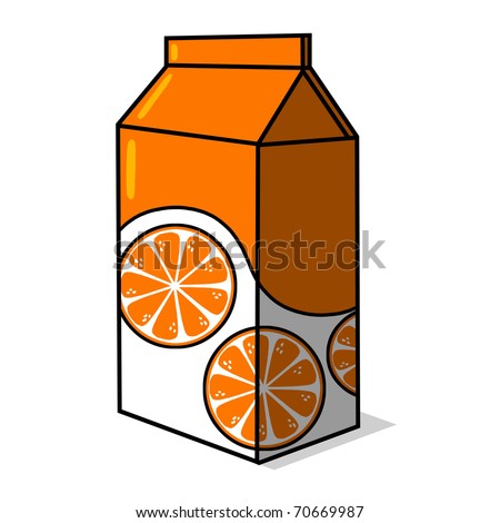 cartoon orange juice carton. stock photo : Orange Juice