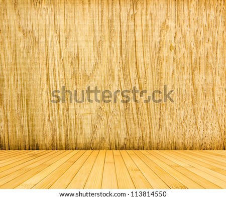 Wooden room background of oak and bamboo floor