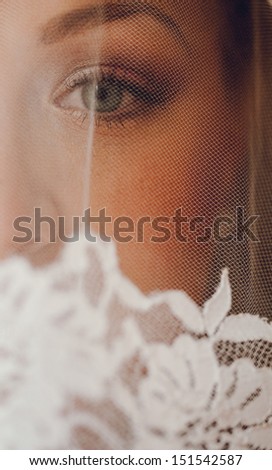 half face of bridal make up and hair style.