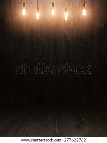 dark vintage brown wooden planks interior with  shadows