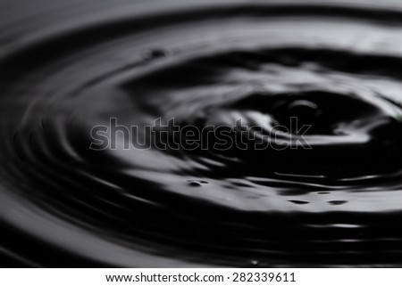 Ripple on the surface of the water with rain drops over it