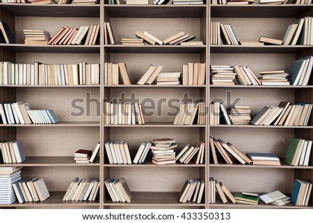 Book shelf with many books