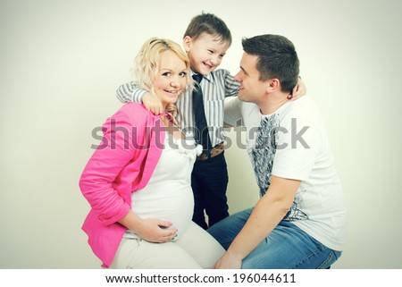 Happy family in anticipation of the baby, pregnancy