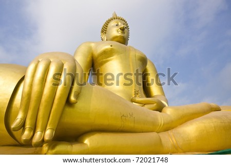 stock photo : A biggest Buddha in Thailand, Ang Thong province