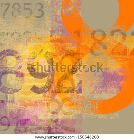 Abstract background with numbers and letters composition