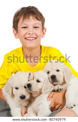 Boy With Puppies