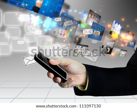 hand holding technology world