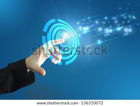 Touch button interface.technology concept