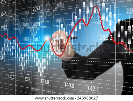 Stock exchange chart,Business analysis diagram.