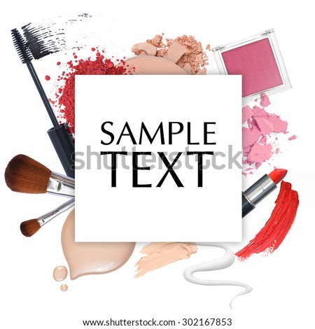 cosmetic promotion frame on a white background