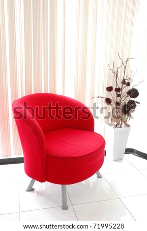 red chair in room