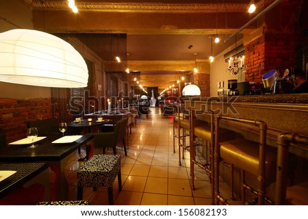 new and clean luxury restaurant in european style