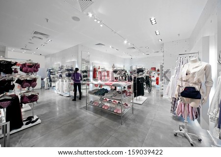 Modern And Luxury European Shop Of Clothes And Underwear
