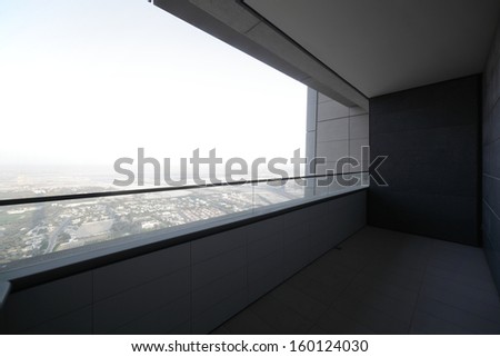 high end balcony in downtown of dubai