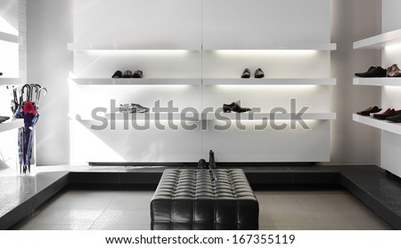 Bright Large Shoe Store With Luxury Collection