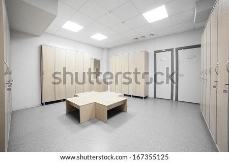 nice Interior of changing room in gym