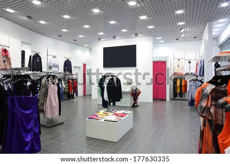 luxury and fashionable european different clothes shop