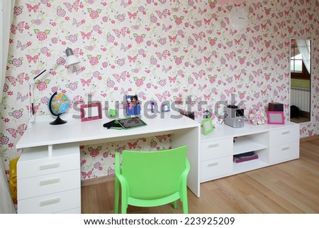 bright and beautiful interior of children room
