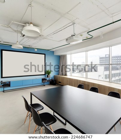 meeting room with projector in modern office