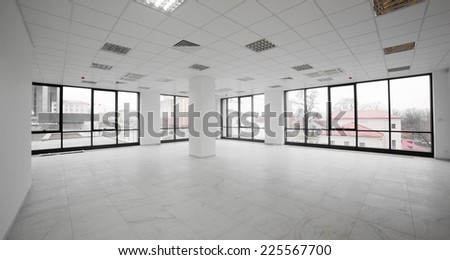 brand new interior of office with white walls