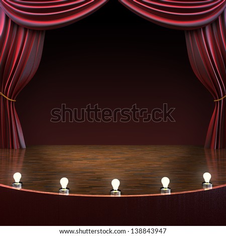 Lighted stage background, music,comedy or performing arts concept with room for text or copy space advertisement. Part of a stage concept series