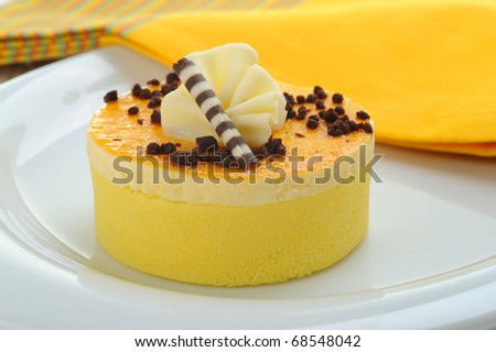 Closeup shot of an individual lemon cake.