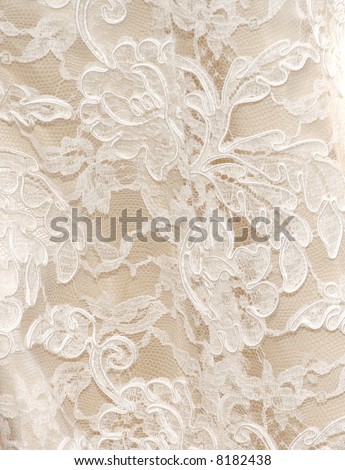 stock photo Vintage wedding dress lace in white for background texture