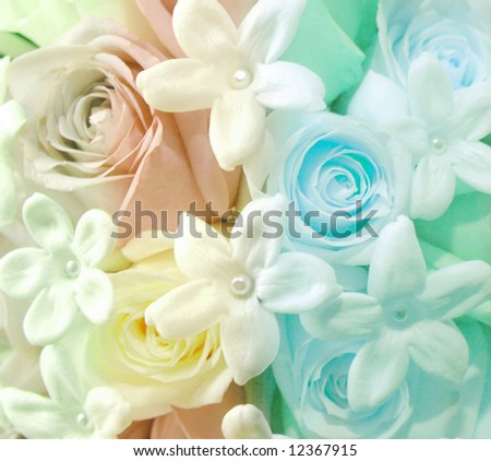 stock photo rainbow wedding bouquet of roses and other flowers for 