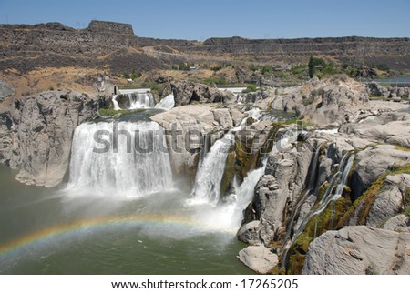 twin falls, Idaho waterfall with rainbow