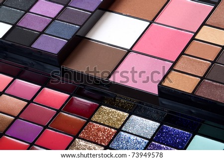 Background of multicolor palette eyeshadow