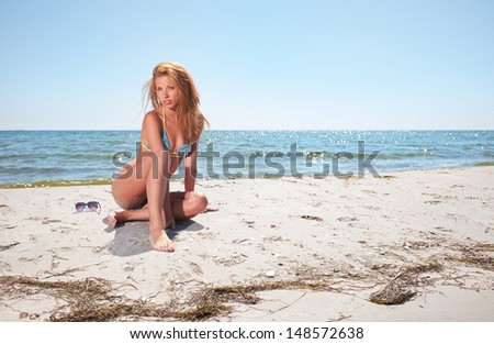 woman on a deserted island