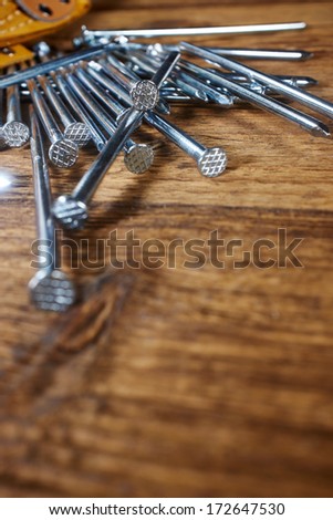 steel nails on old wood