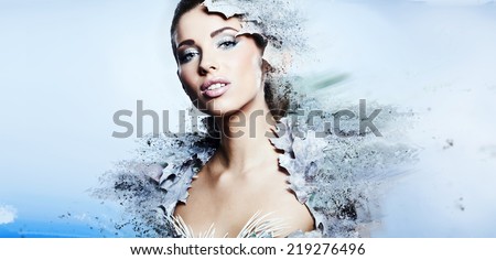 Winter woman  in a dress of Snow Queen
