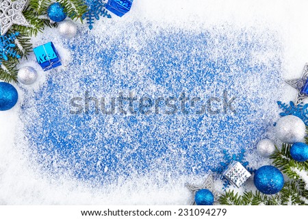 Blue winter border background